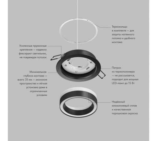 Встраиваемый светильник Denkirs Glow DK-DH2010-BK