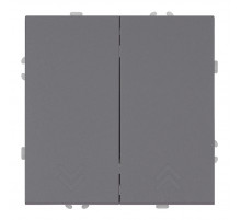 Переключатель 2-клавишный (механизм) СЗК Stekker Эмили 250В 10А RSW10-5107-10ZK платиново-серый soft touch 50241