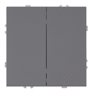 Переключатель 2-клавишный (механизм) СЗК Stekker Эмили 250В 10А RSW10-5107-10ZK платиново-серый soft touch 50241