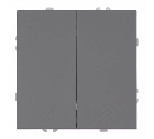 Переключатель 2-клавишный (механизм) СЗК Stekker Эмили 250В 10А RSW10-5107-10ZK платиново-серый soft touch 50241