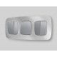 Комплект механизма 2-клавишного перекрестного выключателя Ambrella Volt 10A-250V OMEGA MO503030 Сталь матовый QUANT (OP5030, VM125)