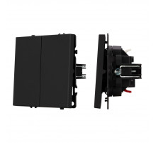 Механизм выключателя двухклавишный проходной Arlight SWT-NOBE-MKP2-SFPL-BK (230V, 10A) 054255