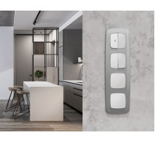 Комплект механизма 2-клавишного перекрестного выключателя Ambrella Volt 10A-250V OMEGA MO123030 Белый матовый QUANT (OP1230, VM125)