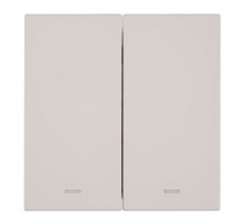 Выключатель 2-клавишный c индикатором (механизм) Stekker Мия 250В 10А RSW10-3102-10 пудровый жемчуг 50476