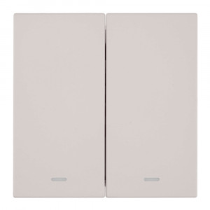 Выключатель 2-клавишный c индикатором (механизм) Stekker Мия 250В 10А RSW10-3102-10 пудровый жемчуг 50476