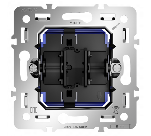 Механизм выключателя с самовозвратом одноклавишного 10А Voltum S70 VLS0106M