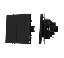 Механизм выключателя двухклавишный перекрёстный Arlight SWT-NOBE-MKX2-SFPL-BK (230V, 10A) (Черный оникс) 061790