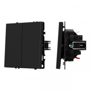 Механизм выключателя двухклавишный перекрёстный Arlight SWT-NOBE-MKX2-SFPL-BK (230V, 10A) (Черный оникс) 061790