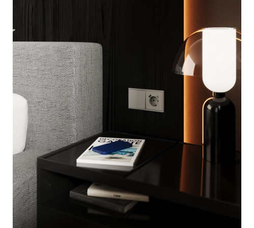 Перекрестный переключатель встраиваемый Voltum S70 двухклавишный 10А, (сталь) VLS020505