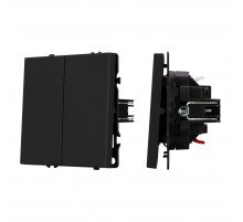 Механизм выключателя двухклавишный непроходной Arlight SWT-NOBE-MK02-SFPL-BK (230V, 10A) 054252