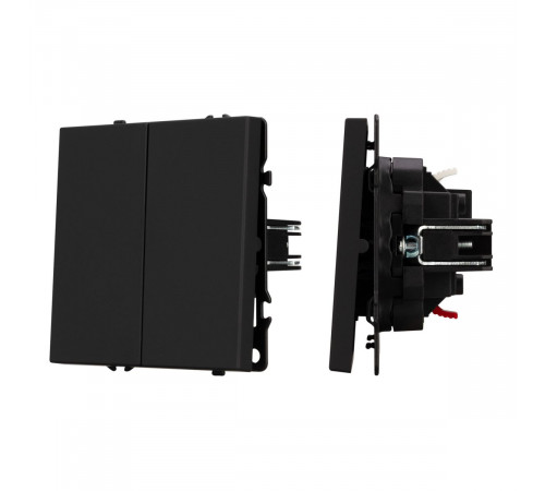 Механизм выключателя двухклавишный непроходной Arlight SWT-NOBE-MK02-SFPL-BK (230V, 10A) 054252