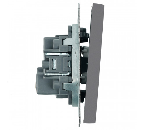 Выключатель двухклавишный Stekker Эмили RSW10-5116-10 платиново-серый soft touch 50823