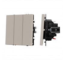 Механизм выключателя трехклавишный непроходной Arlight SWT-NOBE-MK03-SFPL-CA (230V, 10A) (Кашемир) 061797