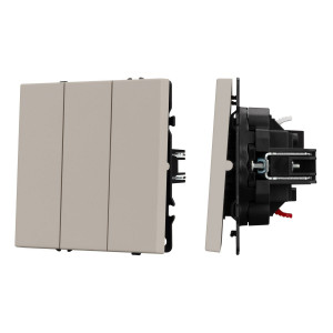 Механизм выключателя трехклавишный непроходной Arlight SWT-NOBE-MK03-SFPL-CA (230V, 10A) (Кашемир) 061797