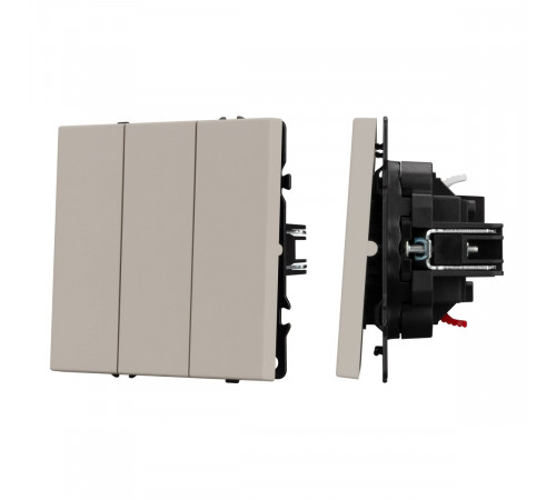 Механизм выключателя трехклавишный непроходной Arlight SWT-NOBE-MK03-SFPL-CA (230V, 10A) (Кашемир) 061797