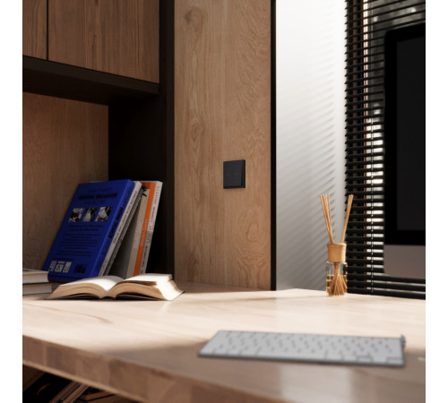 Выключатель встраиваемый Voltum S70 для жалюзи 10А, (черный матовый) VLS020708