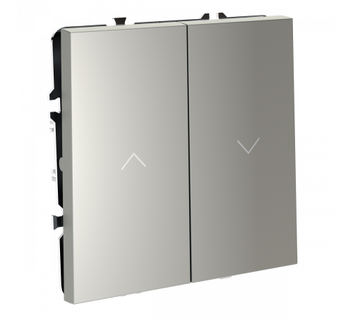 Выключатель встраиваемый Voltum S70 для жалюзи 10А, (сталь) VLS020705