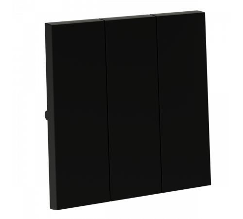 Клавиши для выключателя/переключателя трехклавишного Voltum S70 (черный матовый) VLS000508