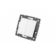 Механизм выключателя двухклавишный проходной Arlight SWT-MKP2-PL-WH-V (250V, 10A) 049892