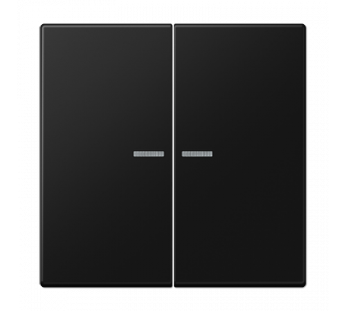 Клавиша 2-ная с 2-мя линзами, цвет матовый черный Jung LS995KO5SWM