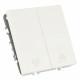Выключатель двухклавишный Stekker Эмили RSW10-5116-01 белый фарфор soft touch 50822