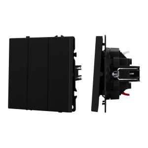 Механизм выключателя трехклавишный непроходной Arlight SWT-NOBE-MK03-SFPL-BK (230V, 10A) (Черный оникс) 061796