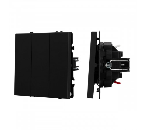 Механизм выключателя трехклавишный непроходной Arlight SWT-NOBE-MK03-SFPL-BK (230V, 10A) (Черный оникс) 061796