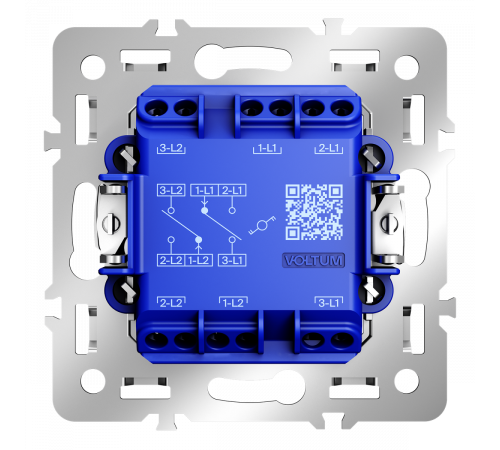 Механизм проходного переключателя двухклавишного 10А Voltum S70 VLS0203M