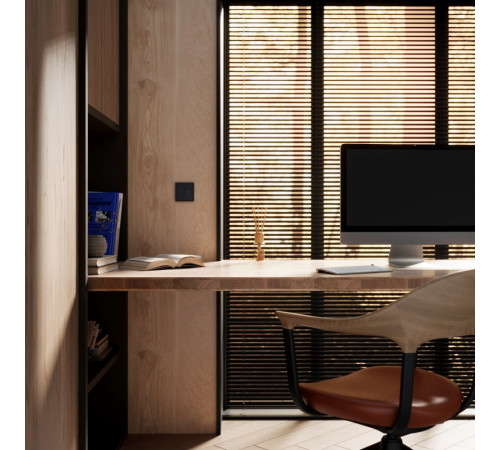 Выключатель встраиваемый Voltum S70 для жалюзи 10А, (графит) VLS020707