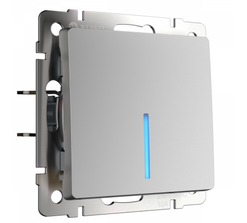 Выключатель одноклавишный с подсветкой Werkel (серебряный) W1110106 4690389164811 a050893