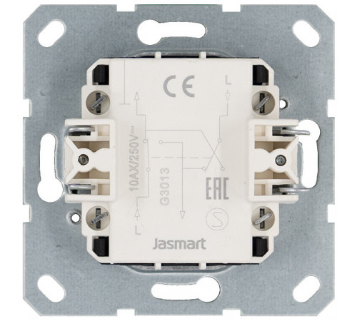 Выключатель одноклавишный перекрестный 10A 250V с накладкой, цвет Тауп Jasmart G3013T