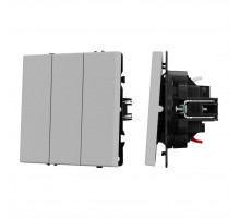 Механизм выключателя трехклавишный непроходной Arlight SWT-NOBE-MK03-SFPL-IS (230V, 10A) (Никель) 061800