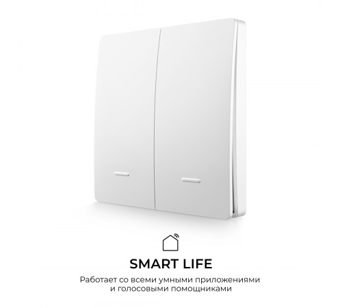 Выключатель кинетический 2кл., IP44, 2,4 ГГц, Smart, бел. Apeyron 04-72