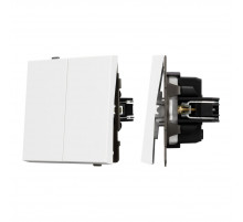 Механизм выключателя двухклавишный непроходной Arlight SWT-TENDO-MK02-PL-WH (230V, 10A) 054058