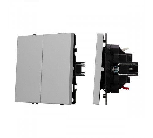 Механизм звонкового выключателя двухклавишный Arlight SWT-NOBE-MKR2-SFPL-IS (230V, 10A) (Никель) 061786