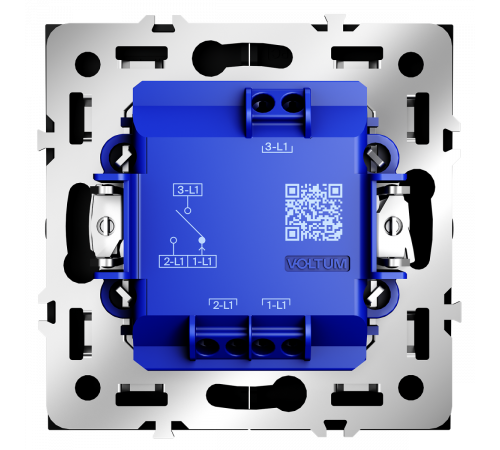Выключатель встраиваемый Voltum S70 для жалюзи 10А, (черный матовый) VLS020708