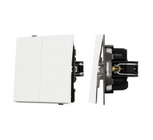 Механизм выключателя двухклавишный непроходной Arlight SWT-TENDO-MK02-SFPL-WH (230V, 10A) 054547