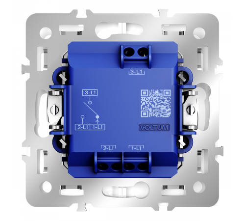 Выключатель встраиваемый Voltum S70 для жалюзи 10А, (белый глянцевый) VLS020701