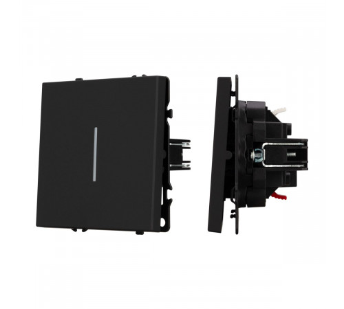 Механизм выключателя одноклавишный проходной Arlight LED SWT-NOBE-MKP1-SFPL-L-BK (230V, 10A) 054261