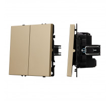 Выключатель перекрёстный 2 кл софт-тач золотой песок Arlight SWT-MKX2-SFPL-GD (250V, 10A) 061792(1)