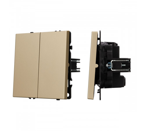 Выключатель перекрёстный 2 кл софт-тач золотой песок Arlight SWT-MKX2-SFPL-GD (250V, 10A) 061792(1)