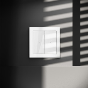 Выключатель встраиваемый Voltum S70 для жалюзи 10А, (белый глянцевый) VLS020701