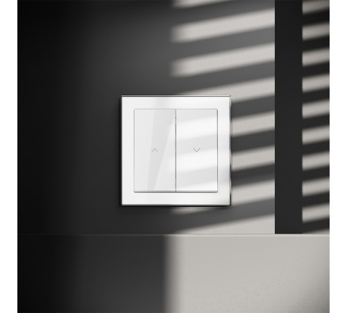 Выключатель встраиваемый Voltum S70 для жалюзи 10А, (белый глянцевый) VLS020701