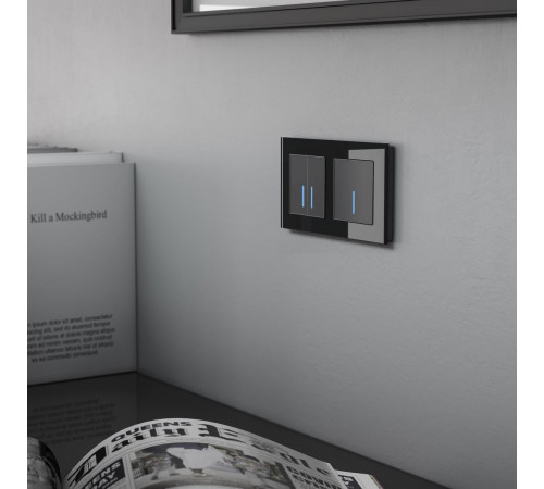 Сенсорный выключатель одноклавишный Wi-Fi Werkel с подсветкой черный W4510108 4690389171253