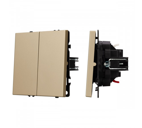 Механизм выключателя двухклавишный непроходной Arlight SWT-NOBE-MK02-SFPL-GD (230V, 10A) 054253