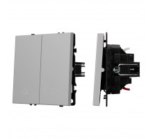 Выключатель управления шторами 2 кл софт-тач никель Arlight SWT-MKR2-SFPL-IS (250V, 10A) 059435(1)