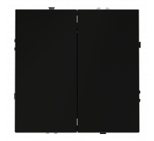 Перекрестный переключатель встраиваемый Voltum S70 двухклавишный 10А, (черный матовый) VLS020508