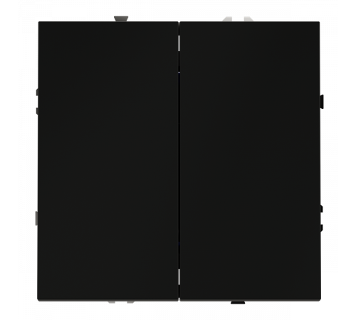 Перекрестный переключатель встраиваемый Voltum S70 двухклавишный 10А, (черный матовый) VLS020508