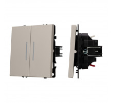 Выключатель звонковый 2 кл подсветка софт-тач кашемир Arlight SWT-MKR2-SFPL-L-CA (250V, 10A) 061787(2)