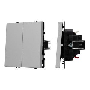 Механизм выключателя двухклавишный непроходной Arlight SWT-NOBE-MK02-SFPL-IS (230V, 10A) 059420